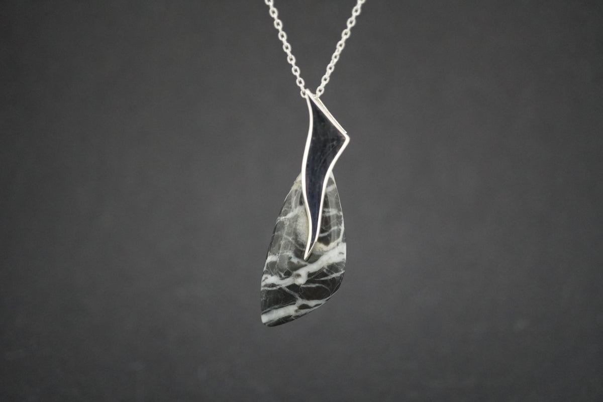 Ullapool Stone Sterling Silver Curve Pendant