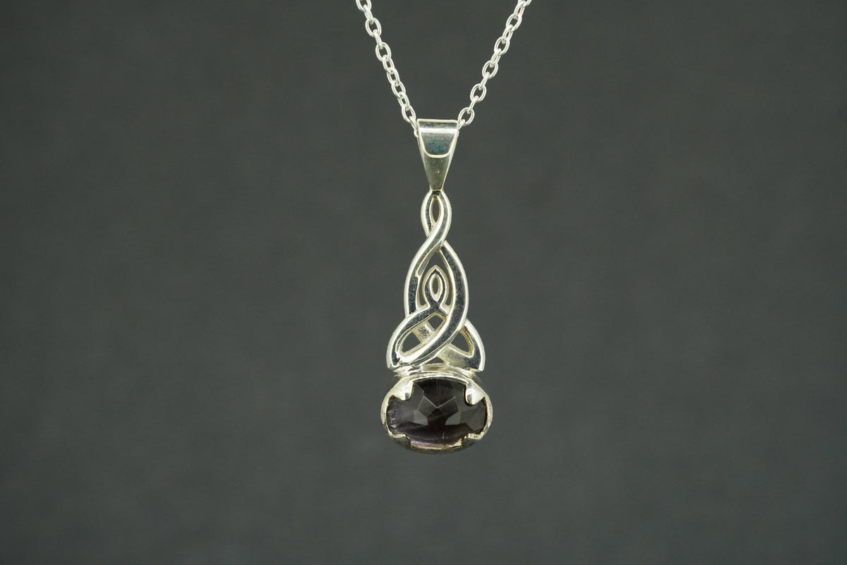 Scottish Amethyst Celtic Sterling Silver Pendant