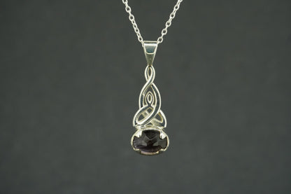 Scottish Amethyst Celtic Sterling Silver Pendant