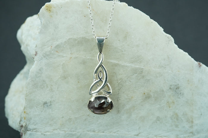 Scottish Amethyst Celtic Sterling Silver Pendant