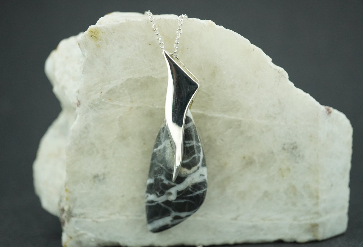 Ullapool Stone Sterling Silver Curve Pendant