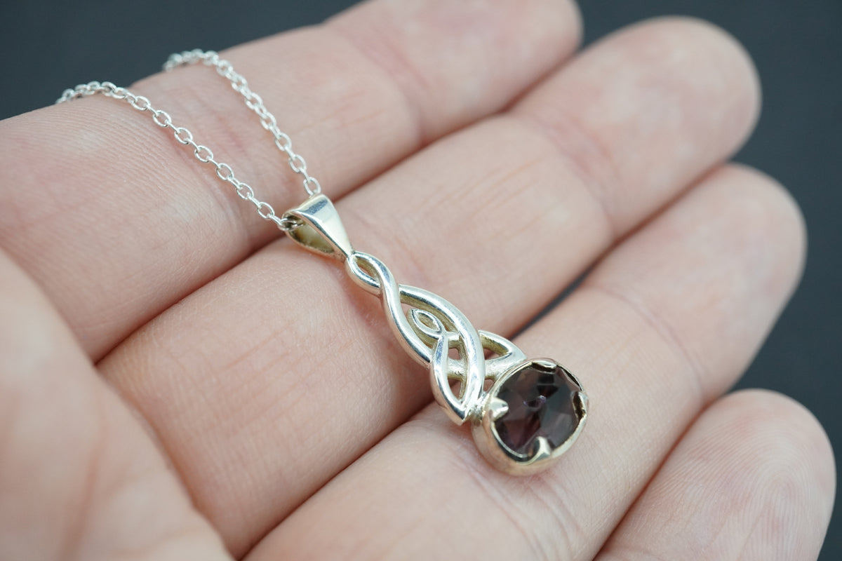 Scottish Amethyst Celtic Sterling Silver Pendant