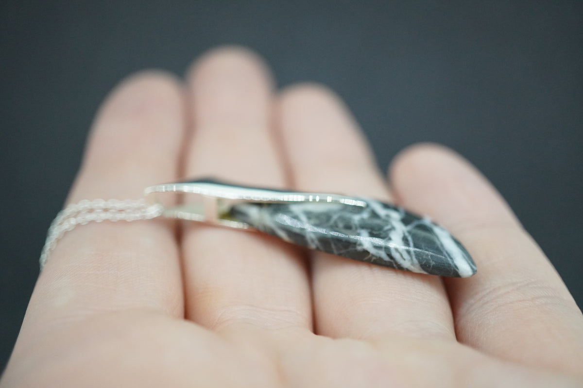 Ullapool Stone Sterling Silver Curve Pendant