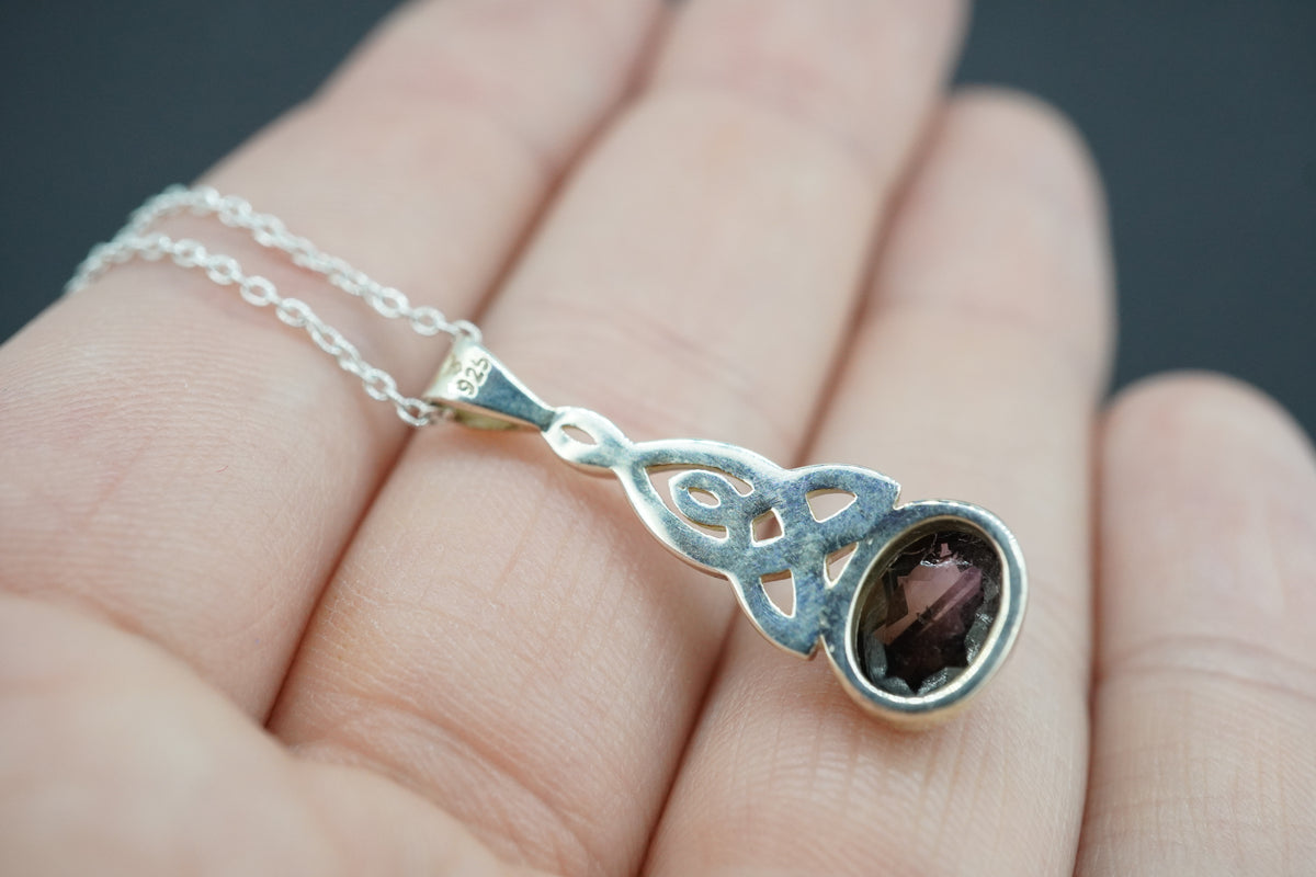 Scottish Amethyst Celtic Sterling Silver Pendant
