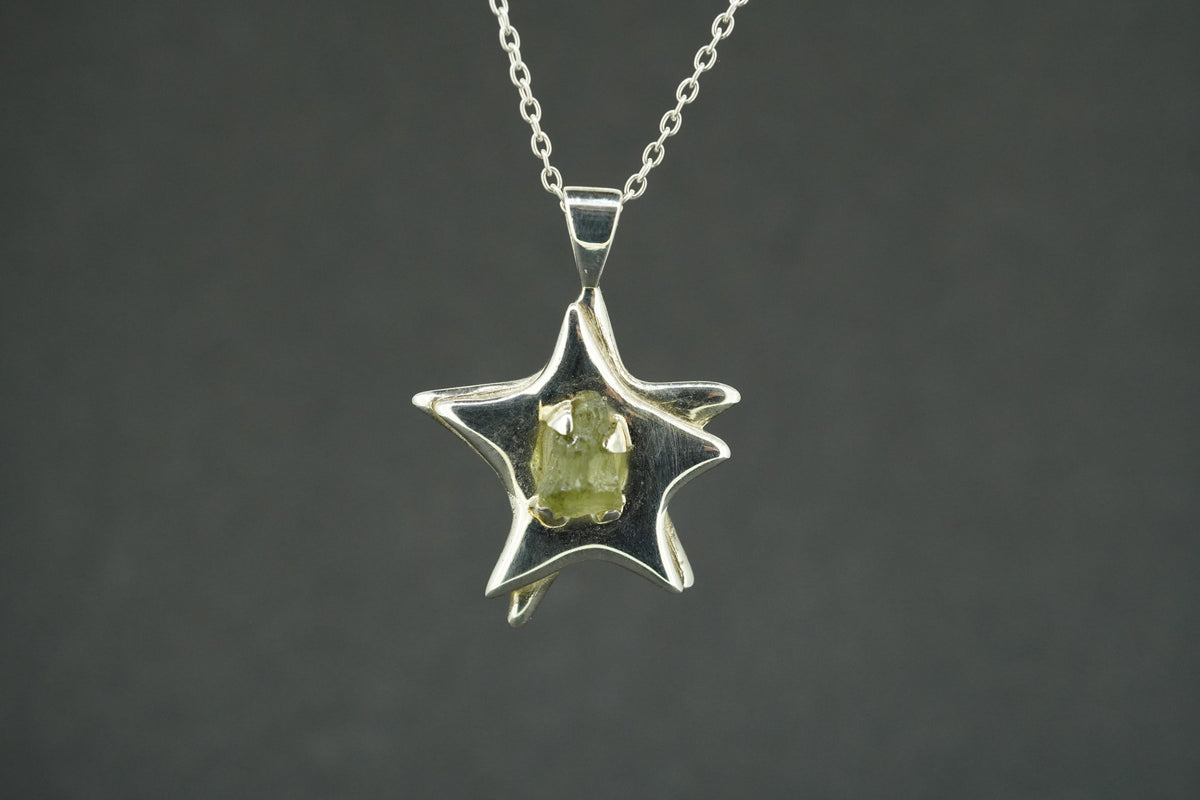 Moldavite Sterling Silver Pendant