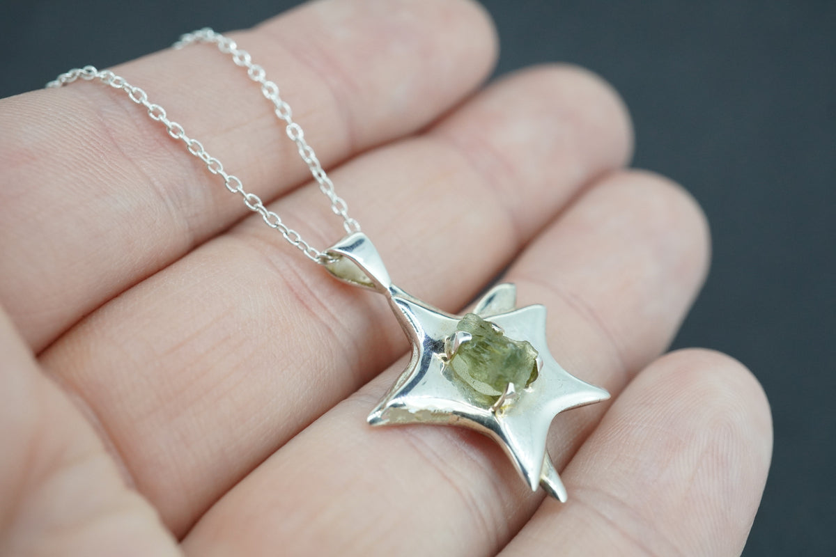 Moldavite Sterling Silver Pendant