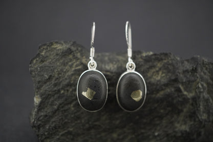 Easdale Gold Sterling Silver Oval Earrings