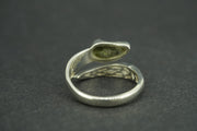 Moldavite Sterling Silver Celtic Wrap Ring