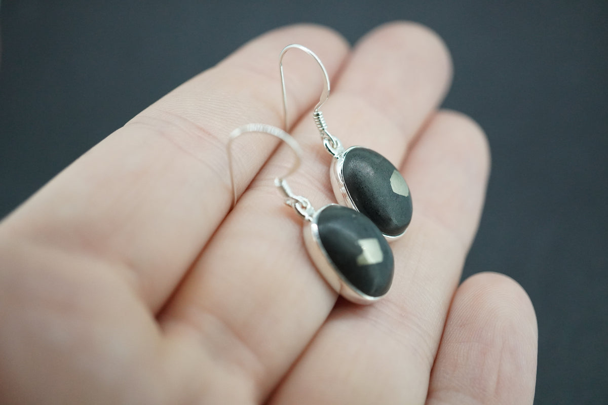 Easdale Gold Sterling Silver Oval Earrings