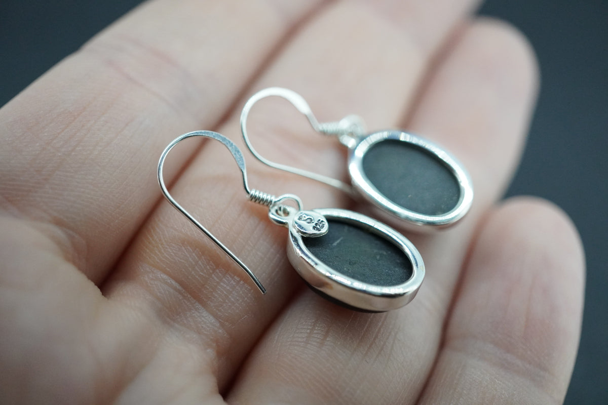 Easdale Gold Sterling Silver Oval Earrings