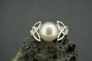 Pearl Sterling Silver Celtic Ring