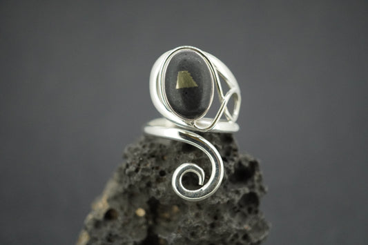 Easdale Gold Sterling Silver Oval Swirl Ring