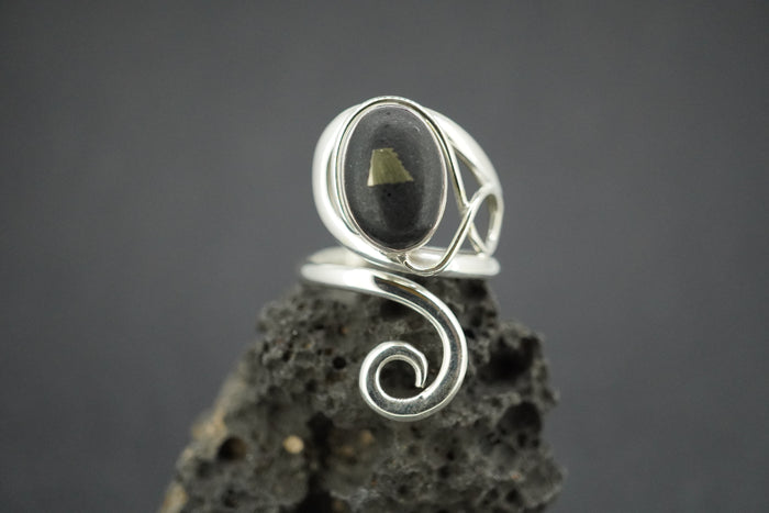 Easdale Gold Sterling Silver Oval Swirl Ring