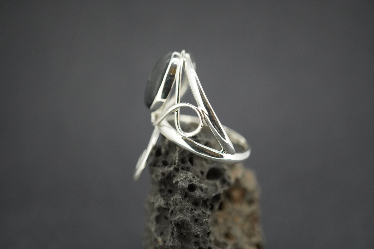 Easdale Gold Sterling Silver Oval Swirl Ring