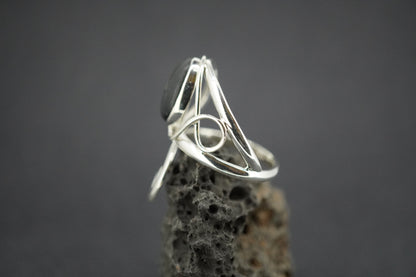Easdale Gold Sterling Silver Oval Swirl Ring