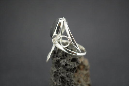 Easdale Gold Sterling Silver Oval Swirl Ring