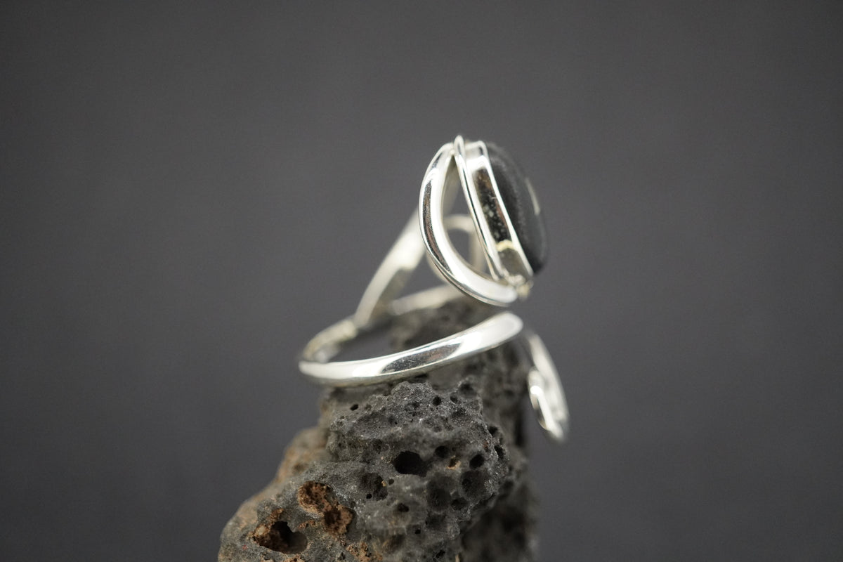 Easdale Gold Sterling Silver Oval Swirl Ring