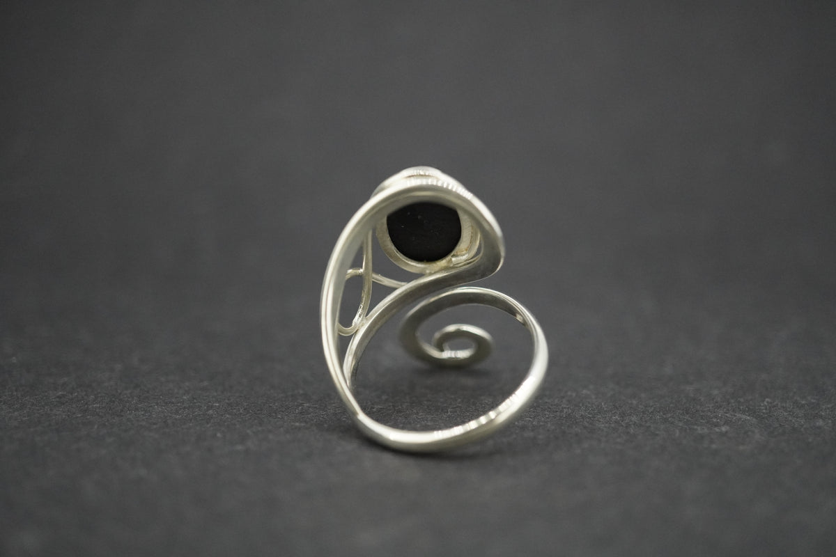 Easdale Gold Sterling Silver Oval Swirl Ring