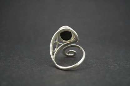 Easdale Gold Sterling Silver Oval Swirl Ring