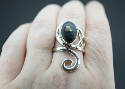 Easdale Gold Sterling Silver Oval Swirl Ring
