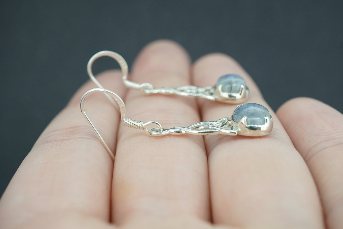 Moonstone Sterling Silver Celtic Earrings