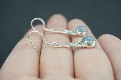 Moonstone Sterling Silver Celtic Earrings