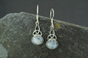 Moonstone Sterling Silver Celtic Earrings