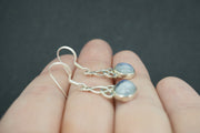 Moonstone Sterling Silver Celtic Earrings