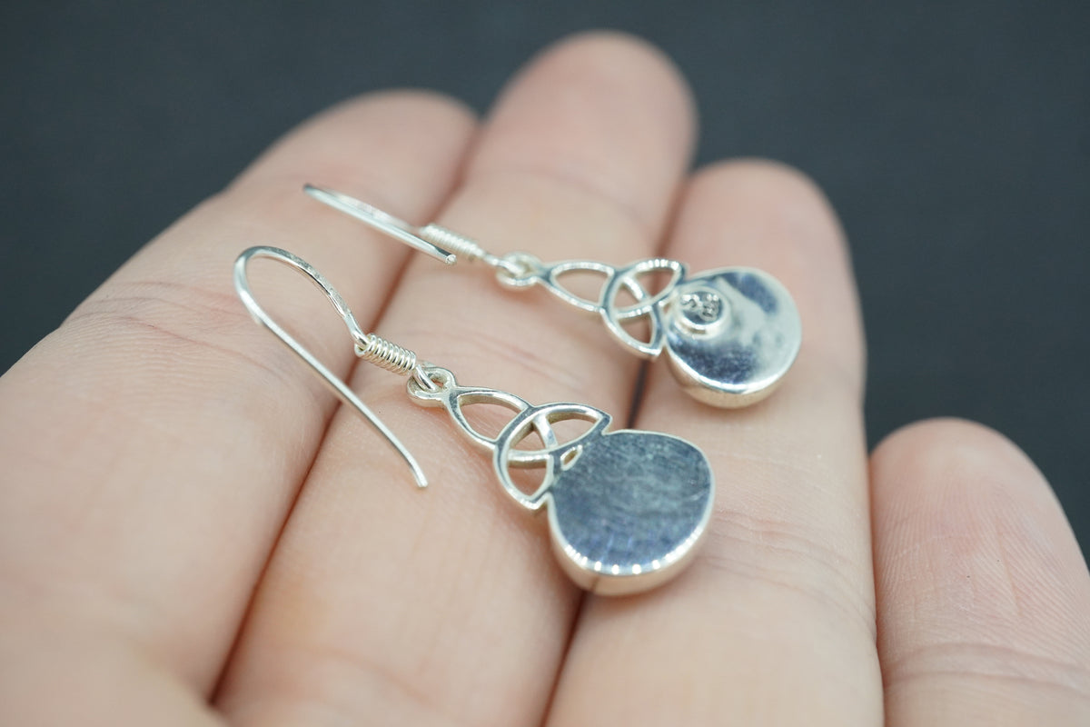 Moonstone Sterling Silver Celtic Earrings