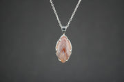 Scottish Agate Sterling Silver Small Marquise Pendant