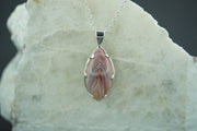 Scottish Agate Sterling Silver Small Marquise Pendant