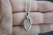 Scottish Agate Sterling Silver Small Marquise Pendant