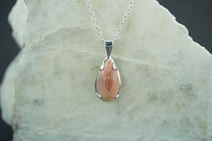 Scottish Agate Sterling Silver Drop Pendant