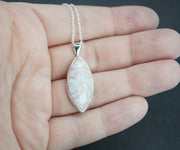Scottish Agate Sterling Silver Marquise Pendant