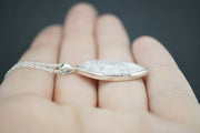 Scottish Agate Sterling Silver Marquise Pendant
