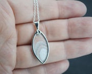 Scottish Agate Sterling Silver Marquise Pendant