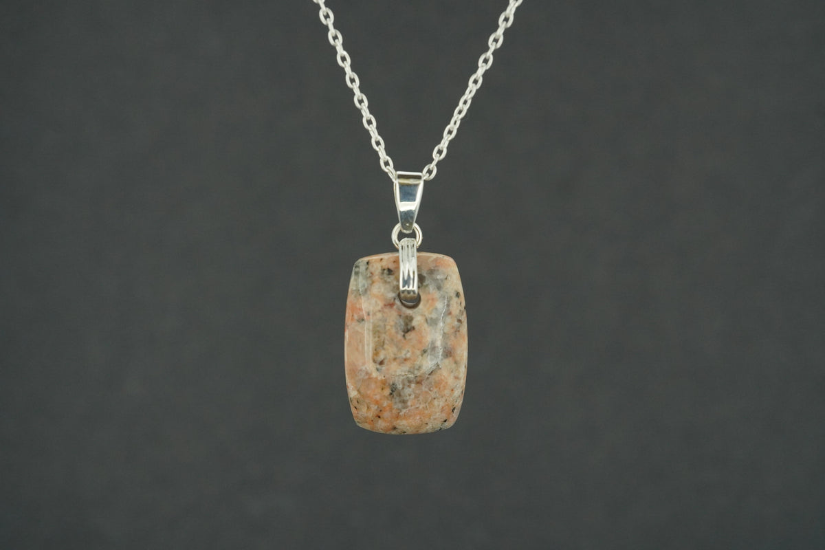 Pink Edinburgh Cobblestone Sterling Silver Clasp Pendant