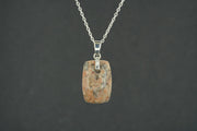Pink Edinburgh Cobblestone Sterling Silver Clasp Pendant