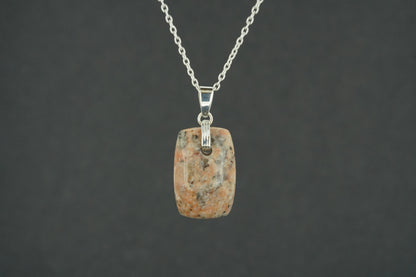 Pink Edinburgh Cobblestone Sterling Silver Clasp Pendant