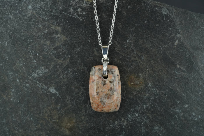 Pink Edinburgh Cobblestone Sterling Silver Clasp Pendant