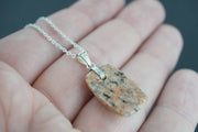 Pink Edinburgh Cobblestone Sterling Silver Clasp Pendant