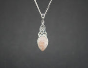 Scottish Agate Sterling Silver Drop Celtic Pendant