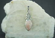 Scottish Agate Sterling Silver Drop Celtic Pendant