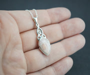 Scottish Agate Sterling Silver Drop Celtic Pendant