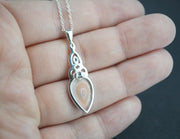 Scottish Agate Sterling Silver Drop Celtic Pendant