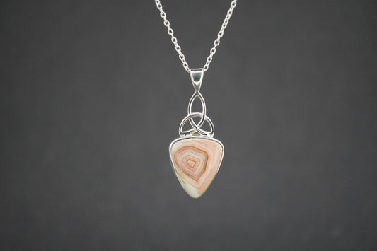 Scottish Agate Sterling Silver Knot Drop Pendant