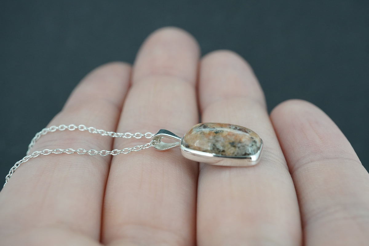Pink Edinburgh Cobblestone Sterling Silver Pendant