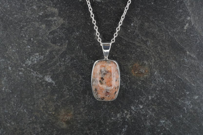 Pink Edinburgh Cobblestone Sterling Silver Pendant