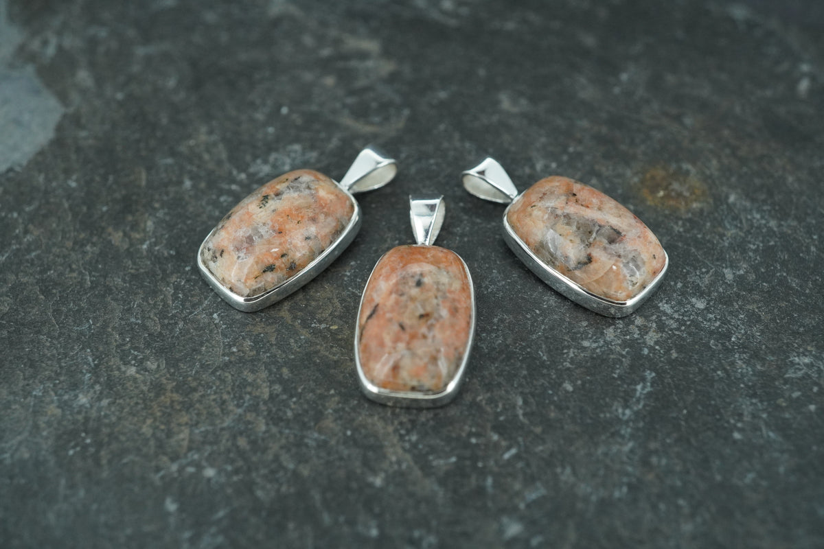 Pink Edinburgh Cobblestone Sterling Silver Pendant