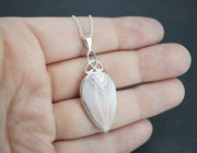 Scottish Agate Sterling Silver Drop Knot Pendant
